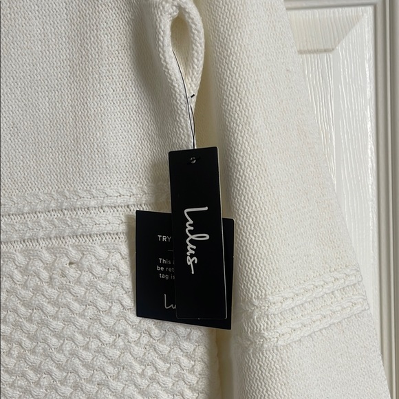 Lulus White Sweater Dress with Fringe - Picture 2 of 7